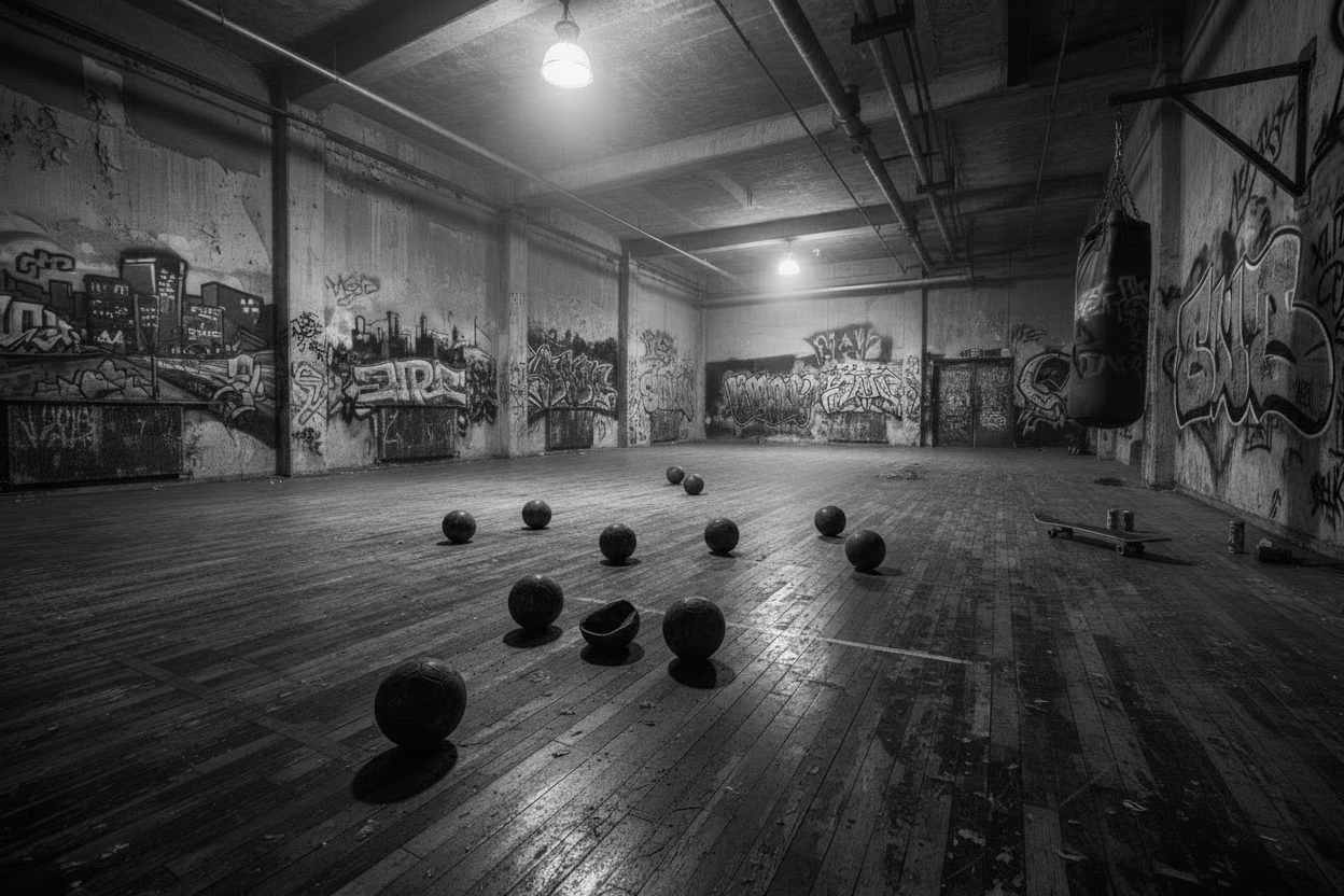 add dodgeballs on the gym floor